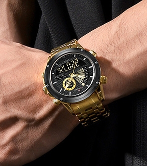 NAVIFORCE NF9205 Men_s Digital LCD Watch Luxury Brand Quartz Sport Waterproof Stainless Steel Bracelet Wristwatch