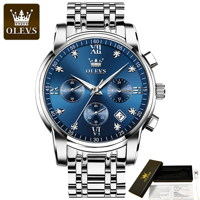 OLEVS 858 Silver Blue