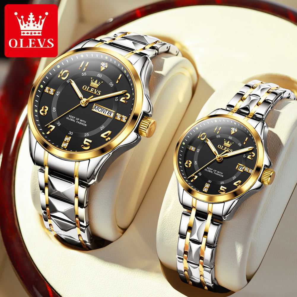 OLEVS 2609 Couple Silver Gold Black