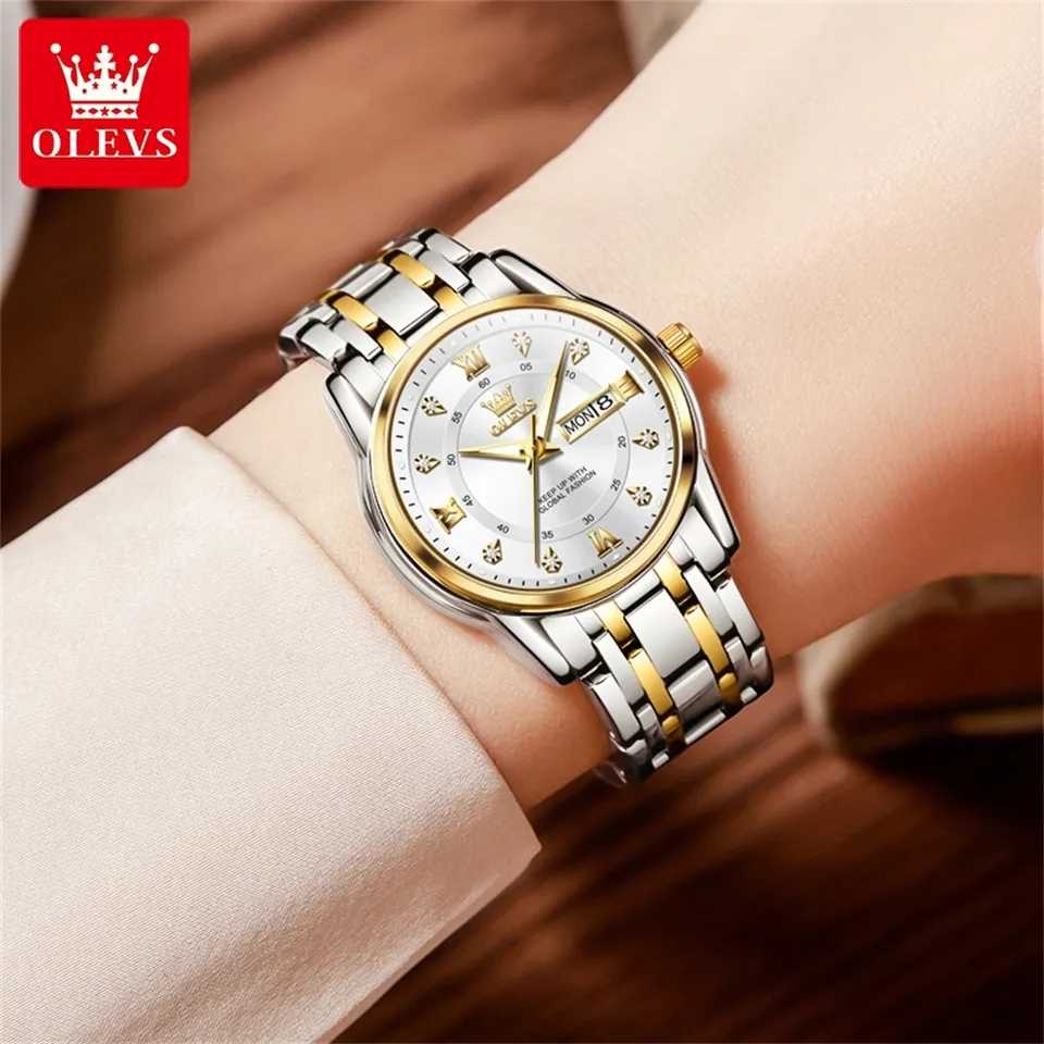 OLEVS 5513 Women Silver Gold White