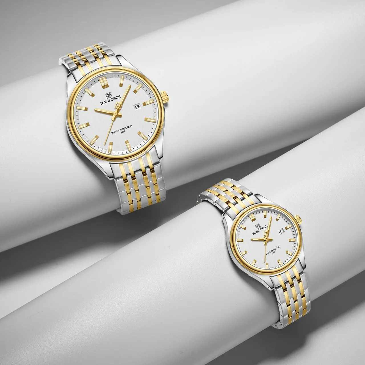 NAVIFORCE NF8039 Couple Gold White