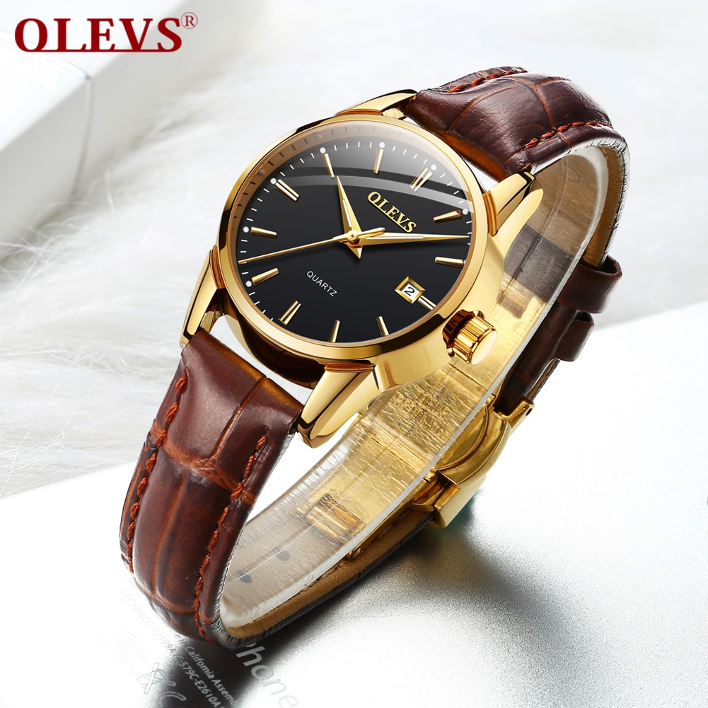 OLEVS 6898 Womens Coffee Gold Black