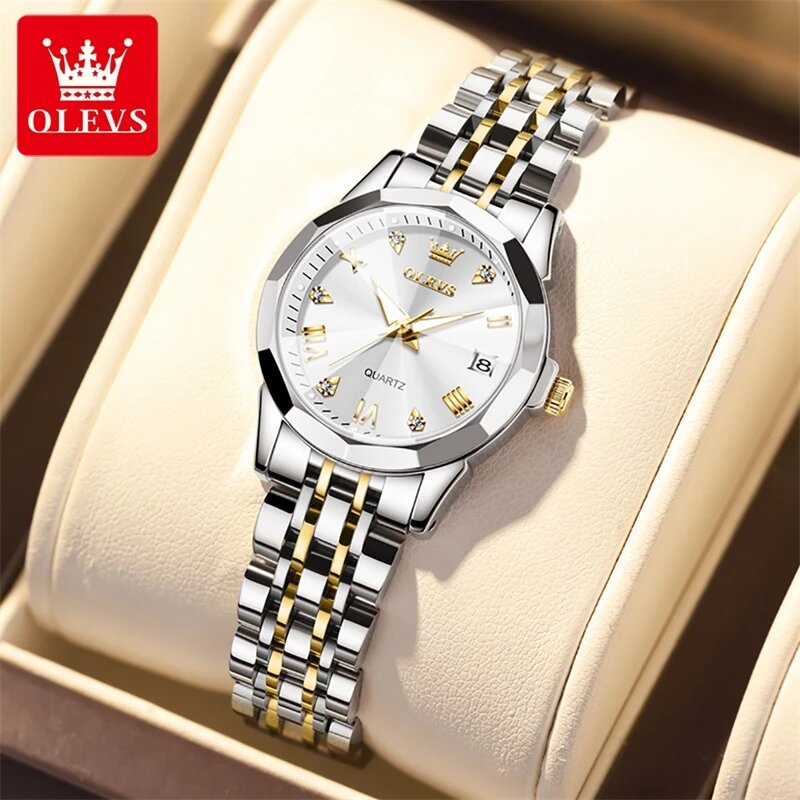 OLEVS 9931 Womens Silver Gold White